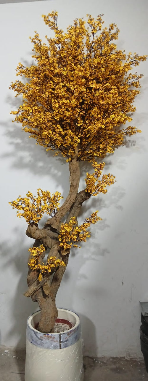 Artificial Cherry Blossom Bonsai Tree - Yellow