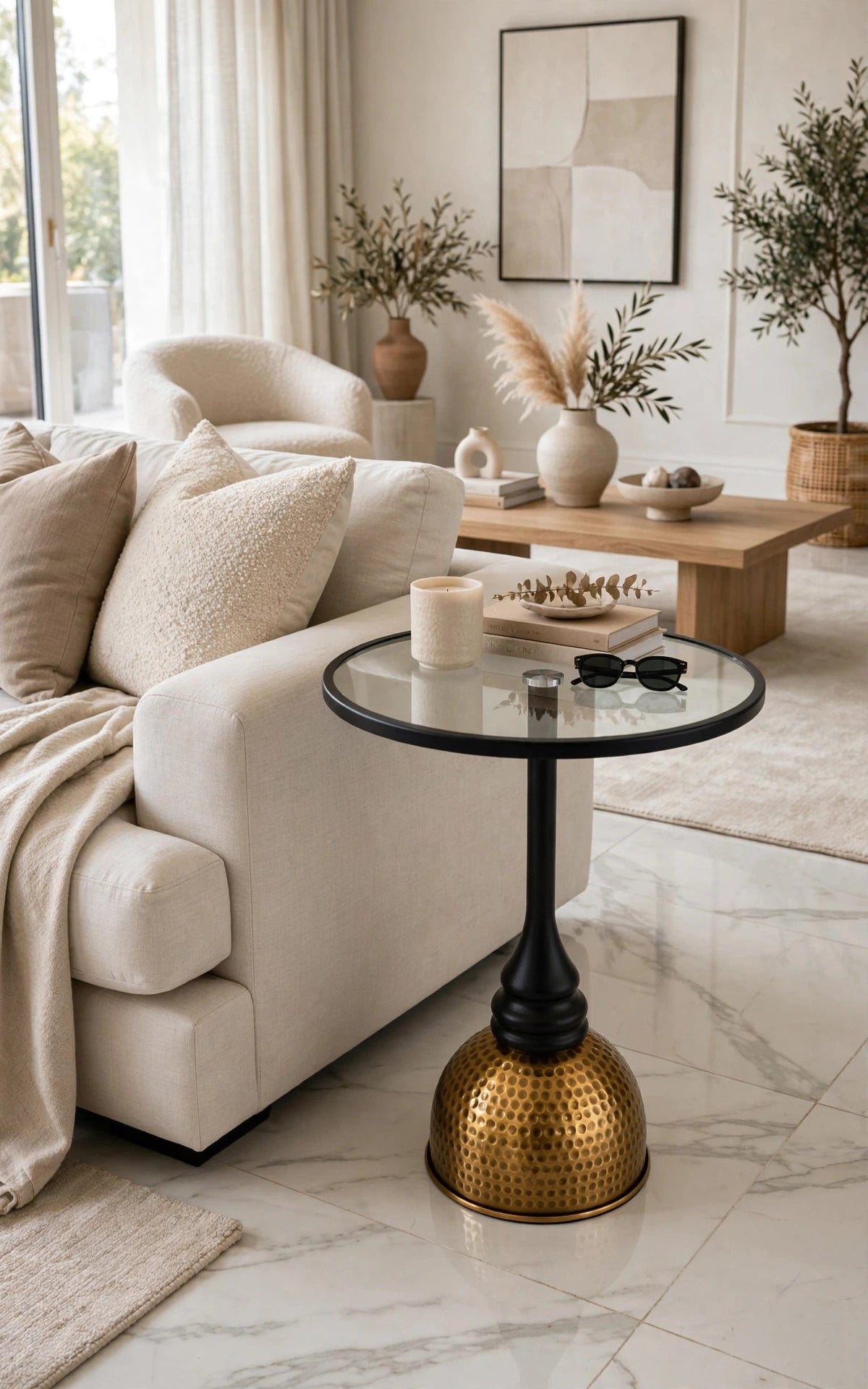 Hammered Gold Side Table - View 2