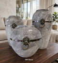 Lion Ring Ceramic Vase Set of 3 | Luxury Home Decor
