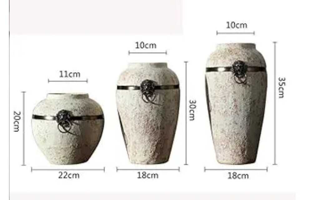 Lion Ring Ceramic Vase Set of 3 | Luxury Home Decor