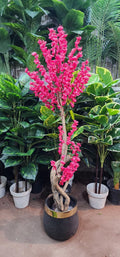 Artificial Peach Blossom Tree 60 inch with Black Gold Pot