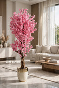 Artificial Pink Cherry Blossom Tree in luxury living room – HM Decor