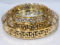 3-piece gold Greek key mirror round tray set in sizes 8, 10 and 12 inch – HM Decor