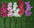 36 inch artificial flower stems in 5 colors – dark magenta, pink, white, red and purple