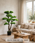 HM.19 Artificial Cloud Bonsai Tree 50 inch tall styled in a modern Scandinavian living room by HM Decor