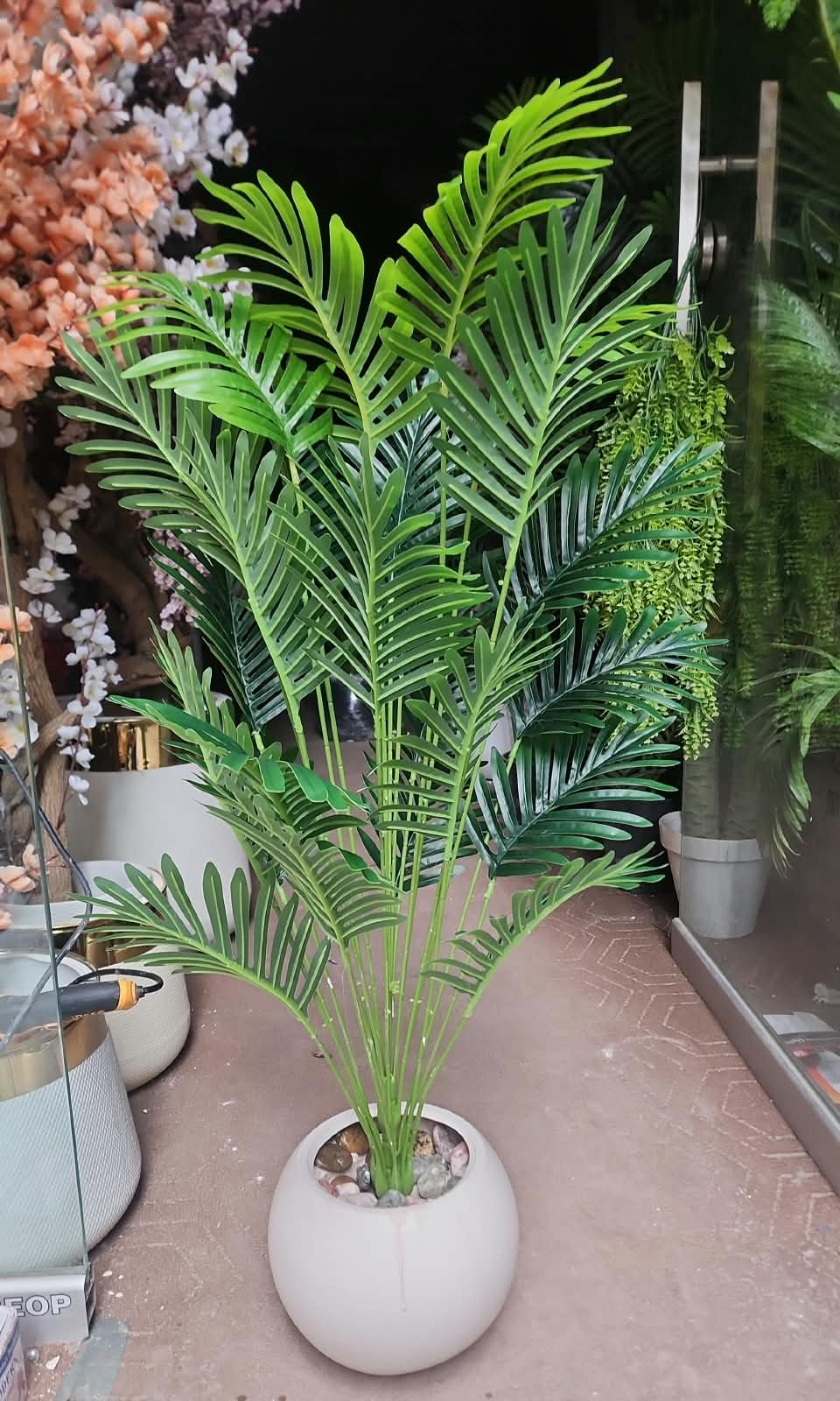 Artificial Areca Palm Plant 36 Inch – With White Ceramic Pot