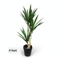 Artificial Yucca Plant – 4 Feet Tall | Black Pot | Faux Indoor Decorative Plant