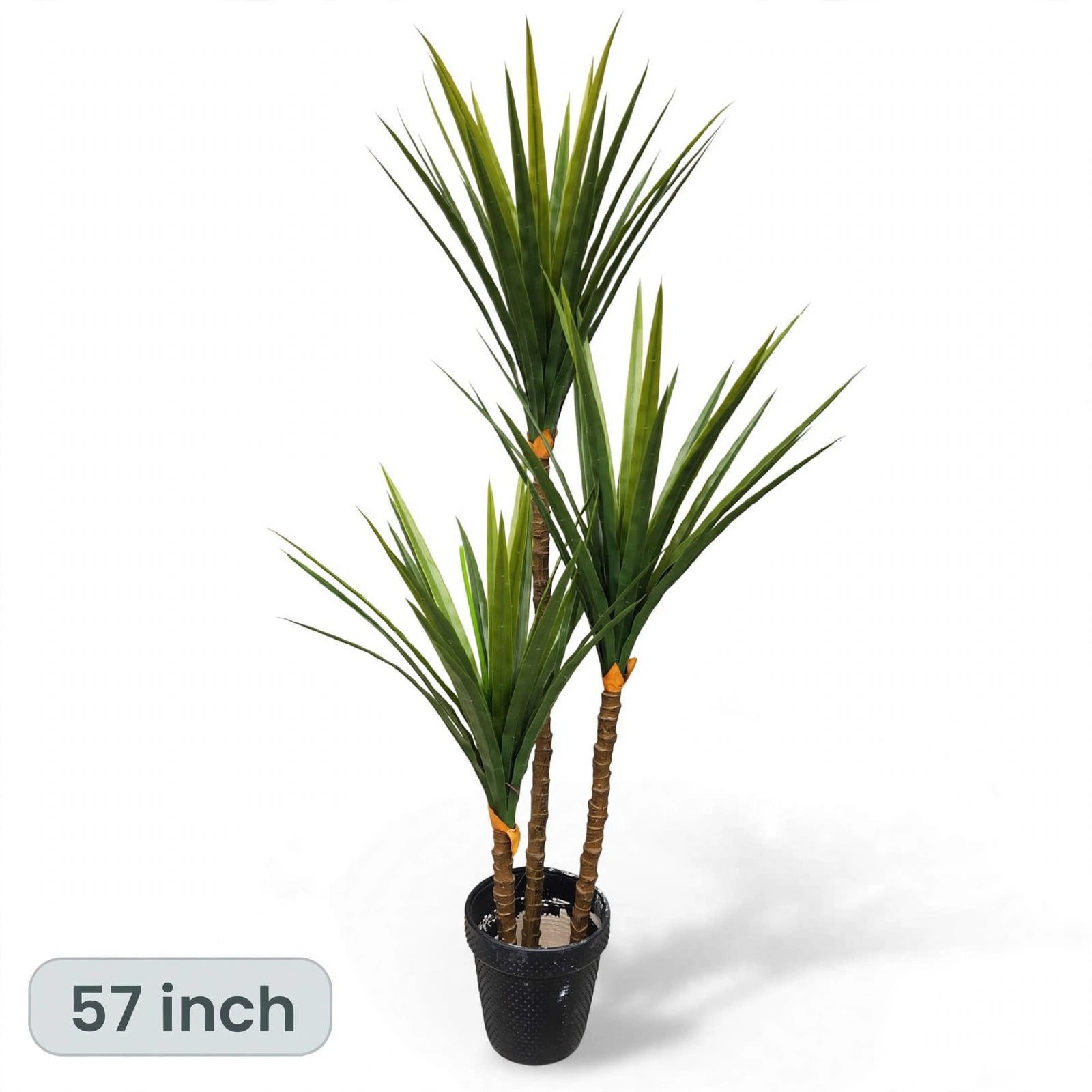 Artificial Yucca Spike Plant – 57 Inch Tall | Black Pot | Faux Indoor Decorative Plant